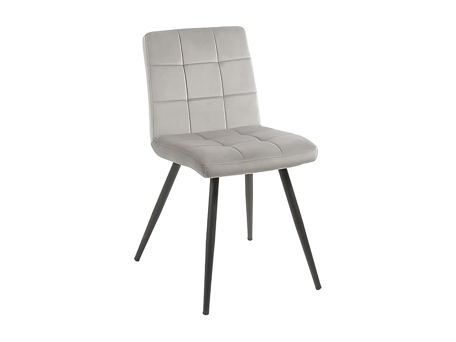 Chaise en velours capitonné gris MALMOE (lot de 2)