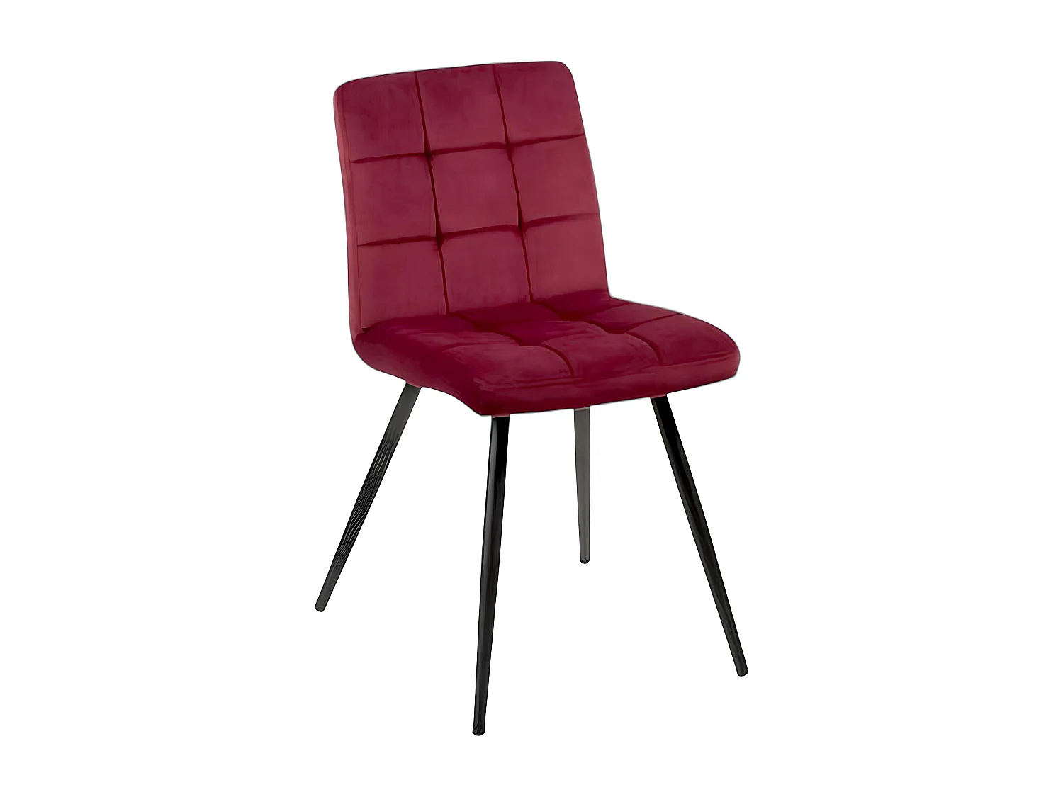 Chaise en velours capitonné rouge bordeaux MALMOE (lot de 2)