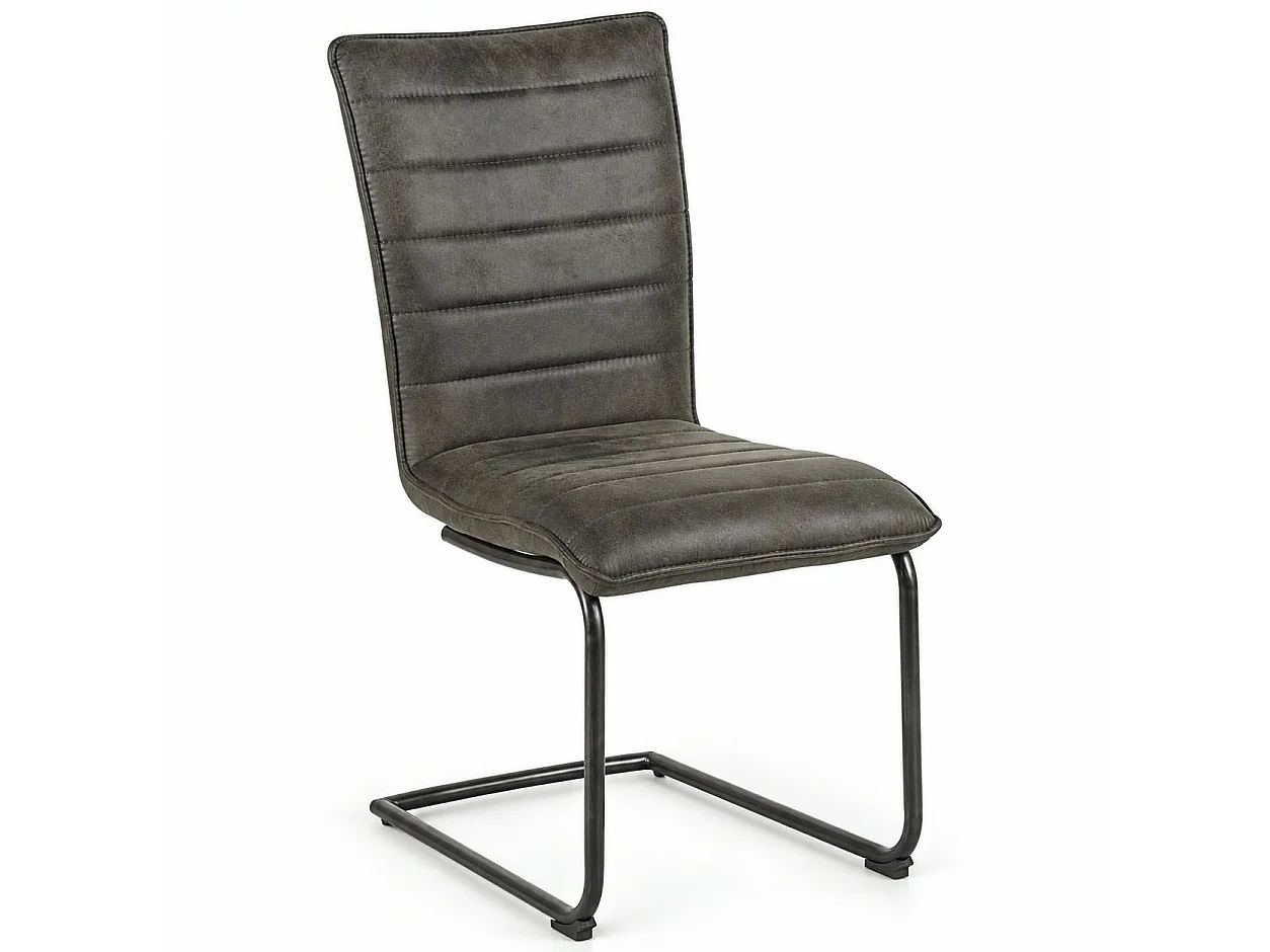 Chaise grise en tissu microfibre