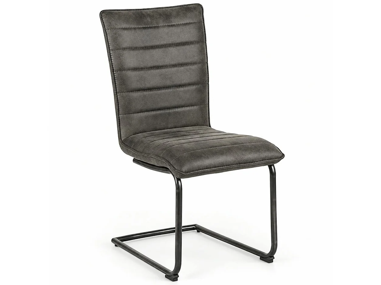 Chaise grise en tissu microfibre