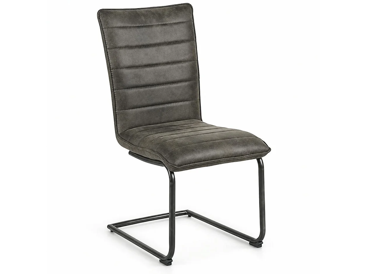 Chaise grise en tissu microfibre