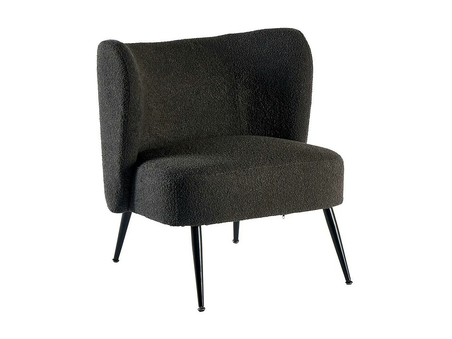 Fauteuil tissu anthracite bouclé MALMOE