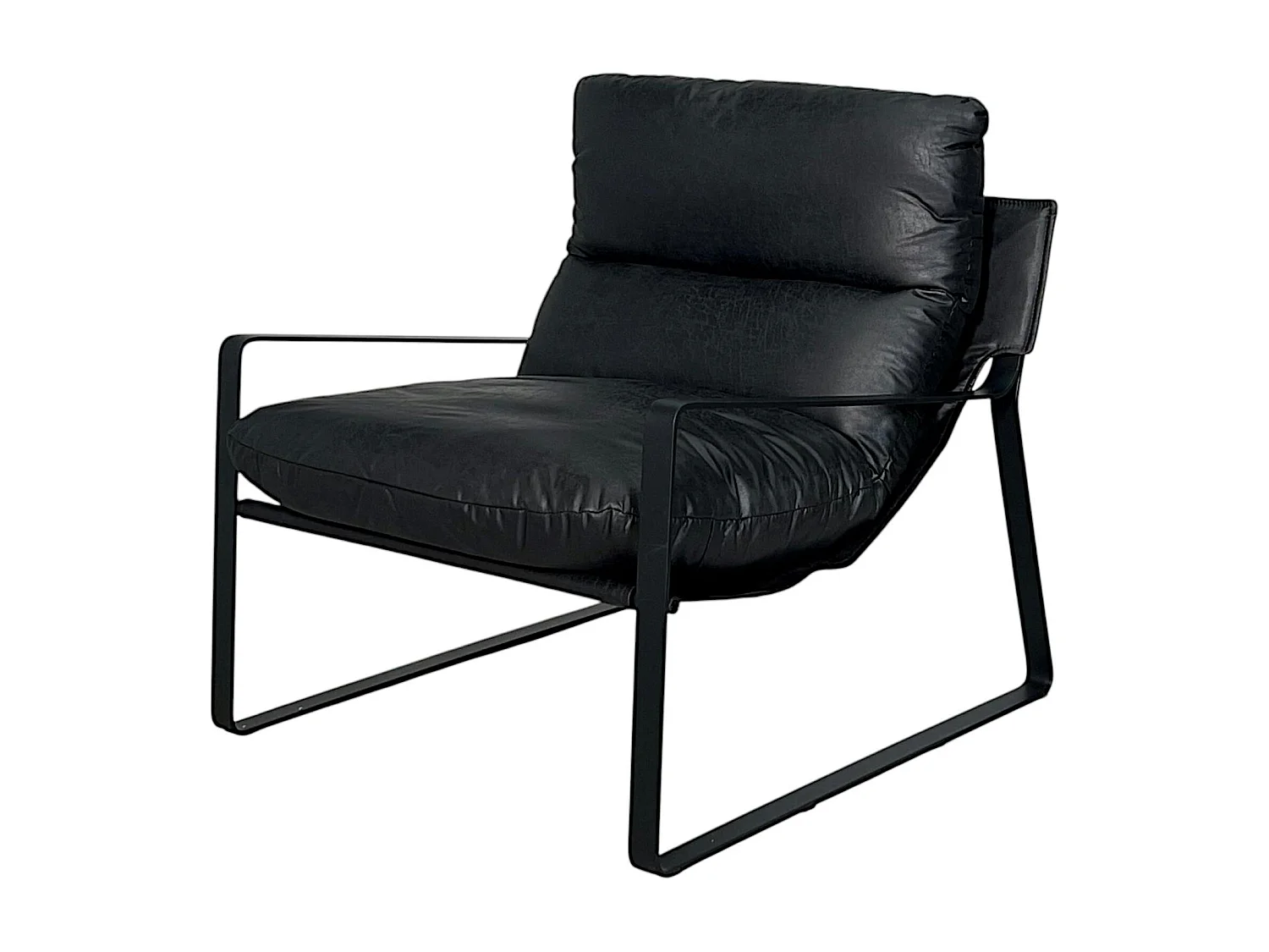Fauteuil design tissu anthracite et métal EPIKA
