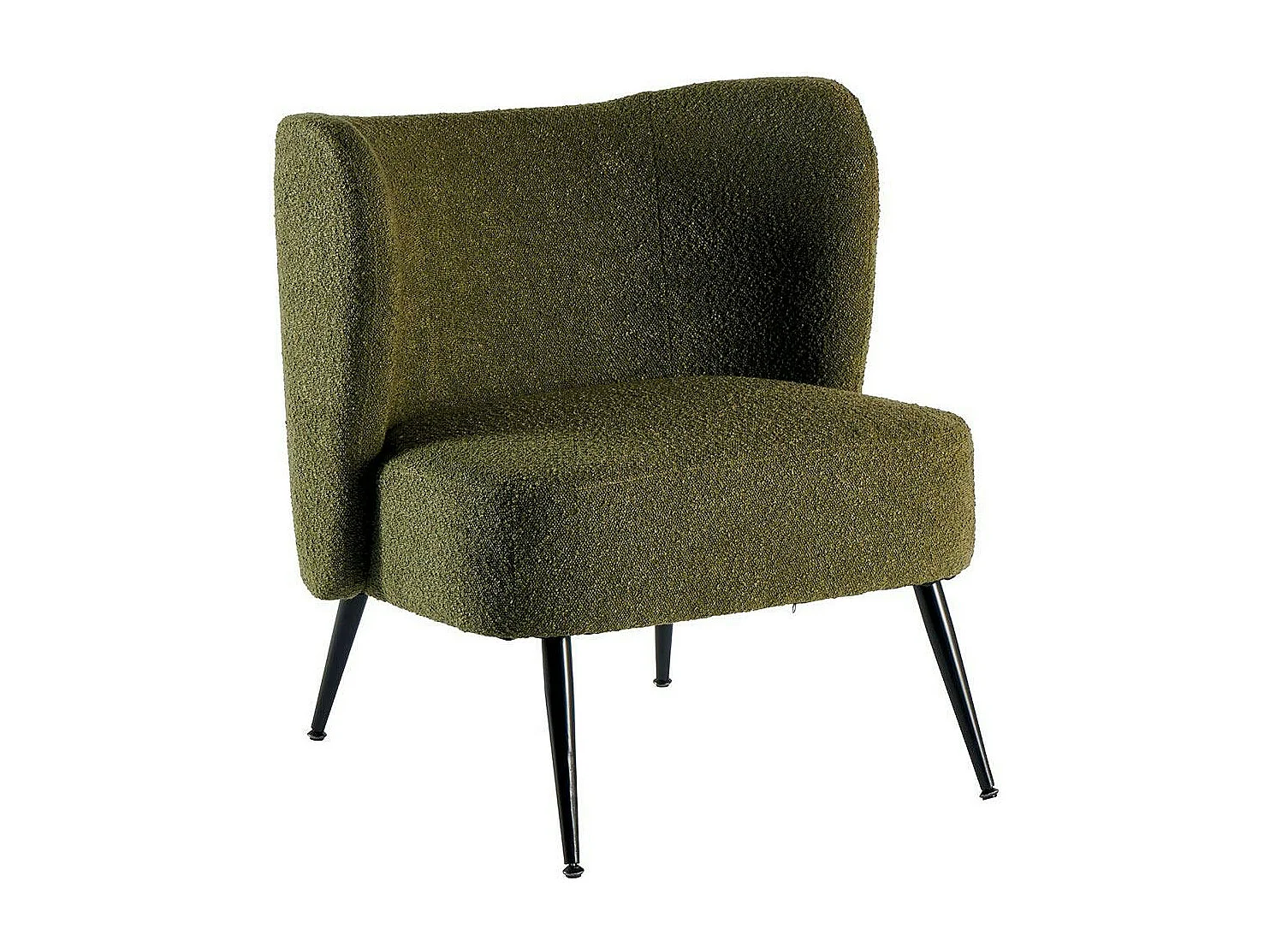 Fauteuil tissu vert bouclé MALMOE