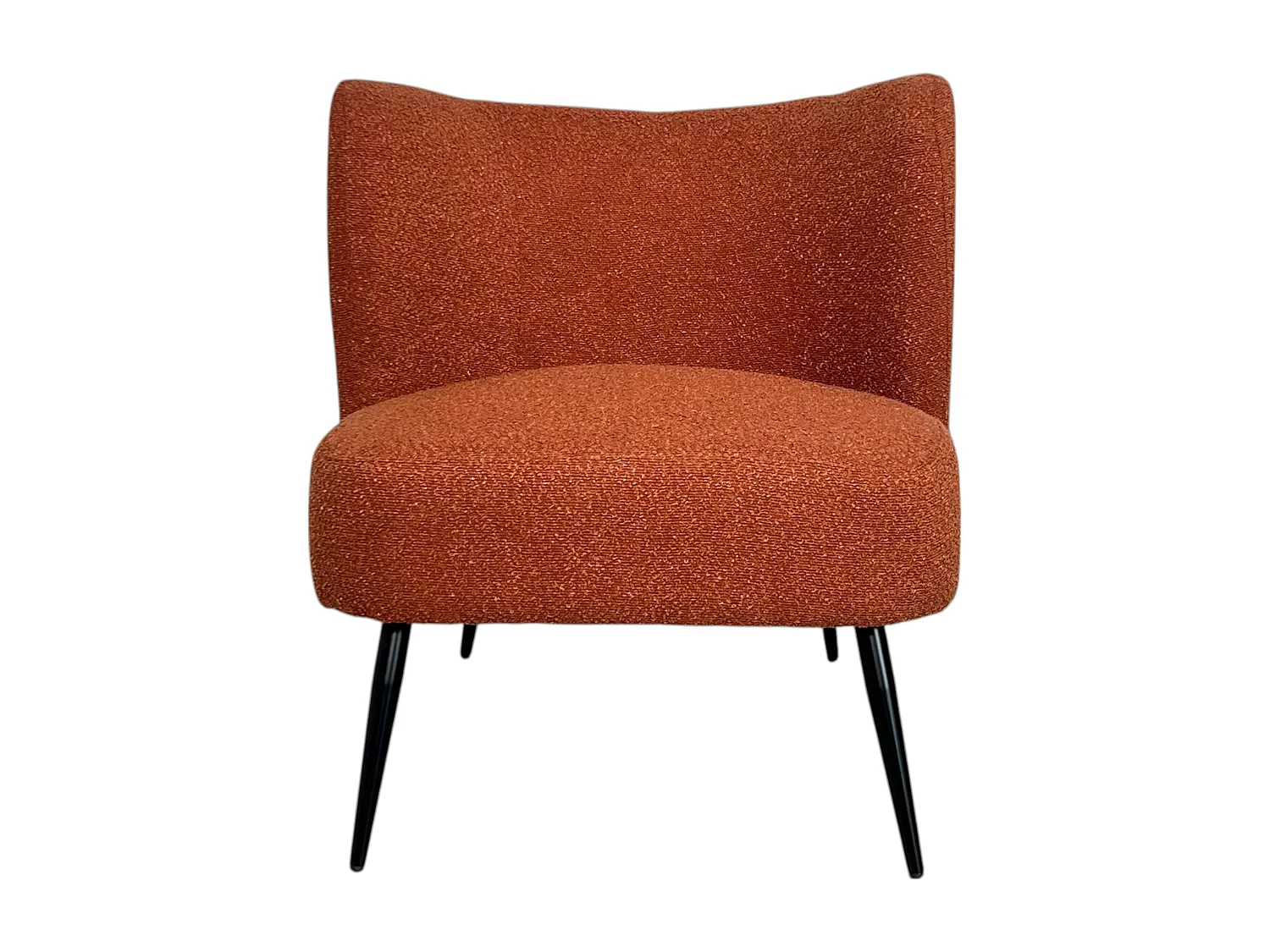Fauteuil tissu terracotta bouclé MALMOE