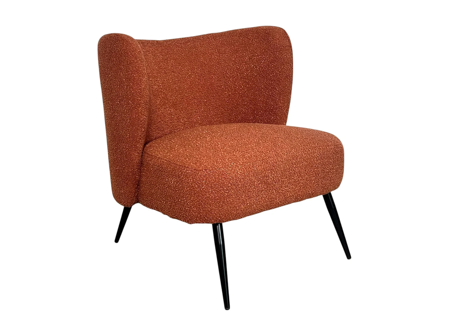 Fauteuil tissu terracotta bouclé MALMOE