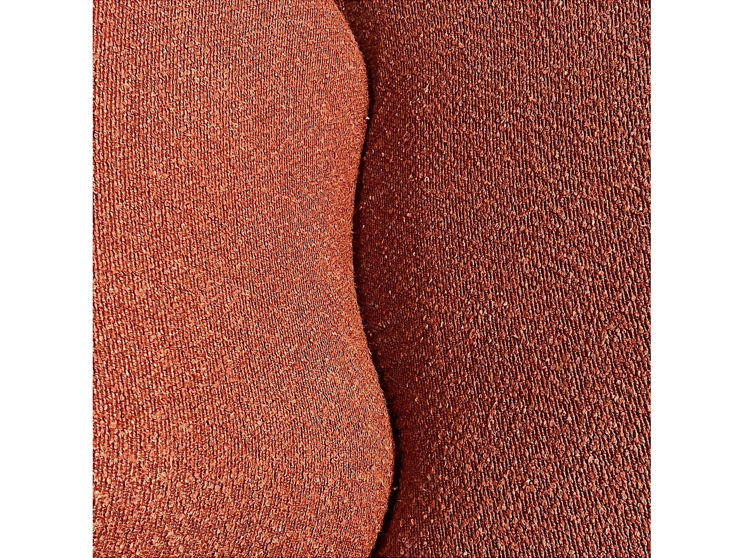Fauteuil arrondi tissu bouclettes terracotta MALMOE