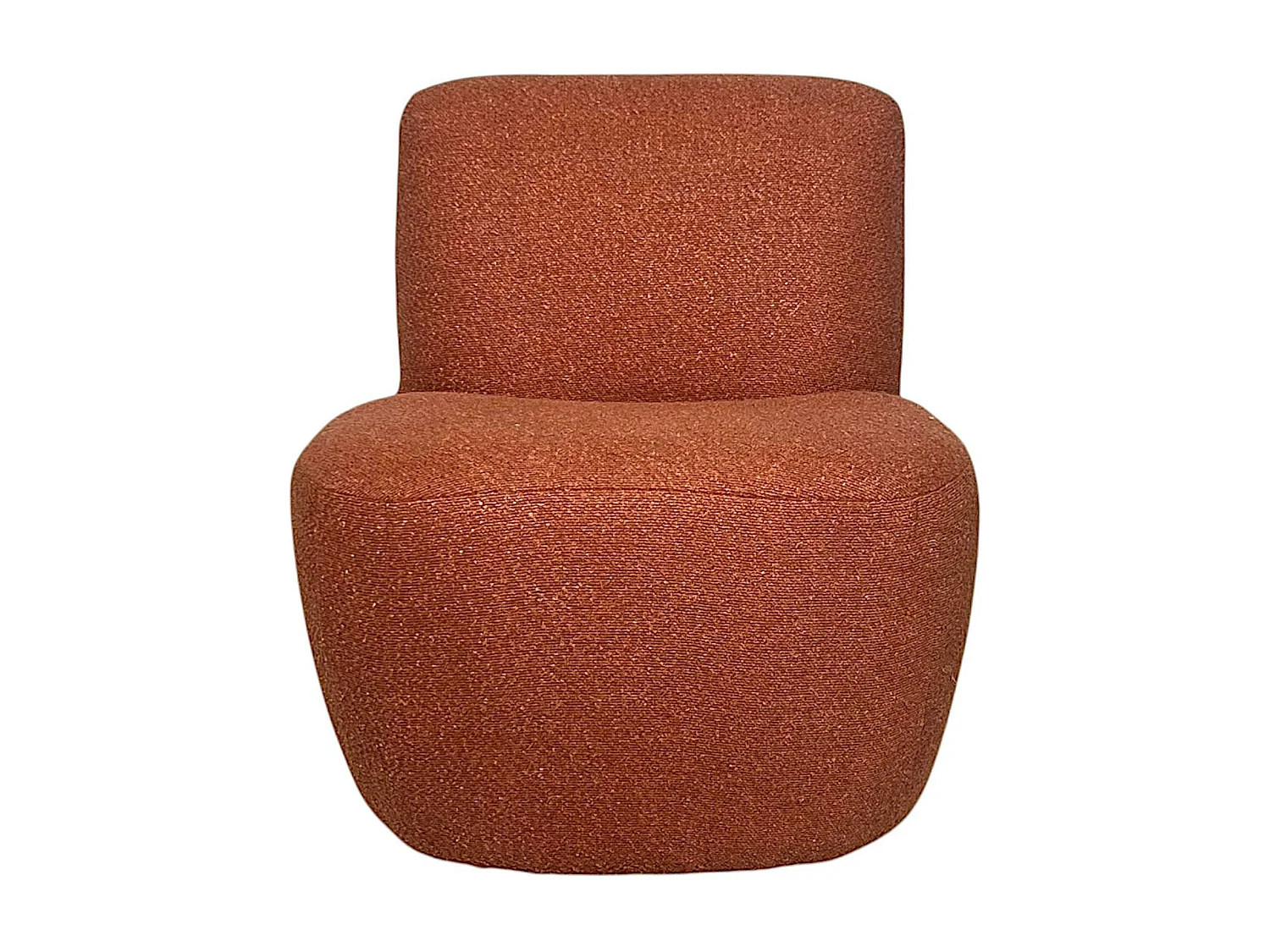 Fauteuil arrondi tissu bouclettes terracotta MALMOE