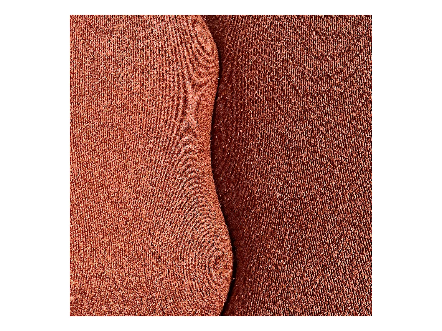 Fauteuil arrondi tissu bouclettes terracotta MALMOE