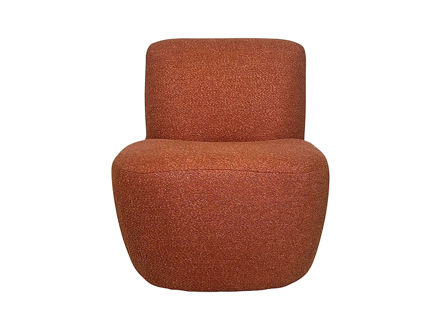Fauteuil arrondi tissu bouclettes terracotta MALMOE