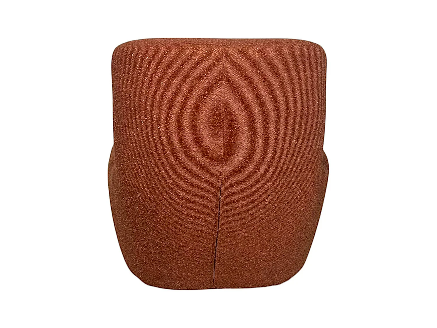 Fauteuil arrondi tissu bouclettes terracotta MALMOE