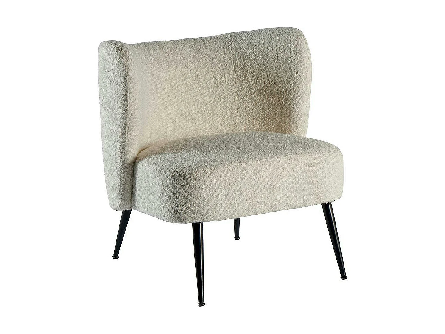 Fauteuil tissu blanc bouclé MALMOE