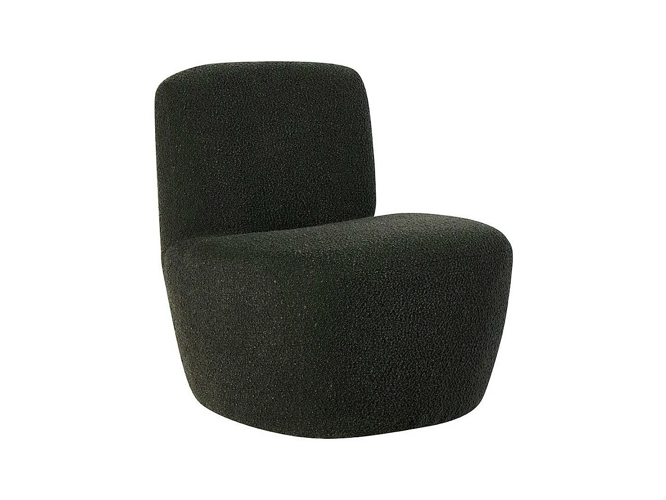 Fauteuil arrondi tissu bouclettes anthracite MALMOE