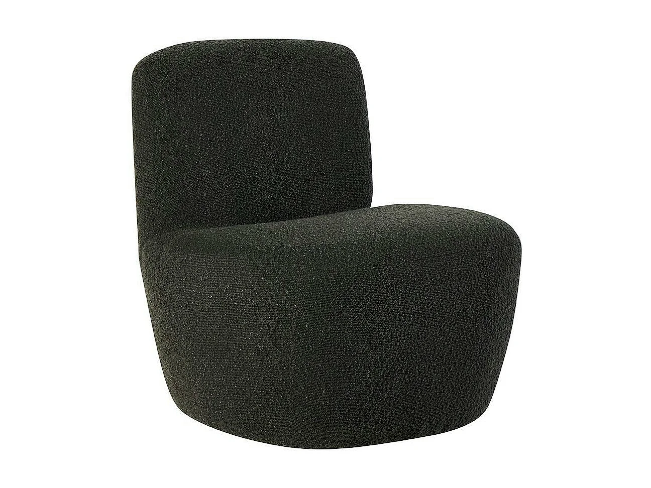 Fauteuil arrondi tissu bouclettes anthracite MALMOE