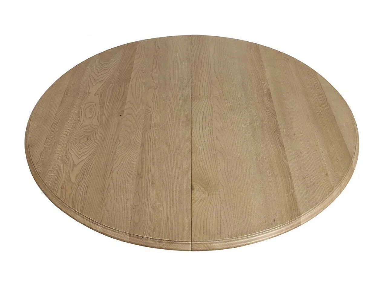Table ronde 2 allonges MDF Blanc - Romance Interior's