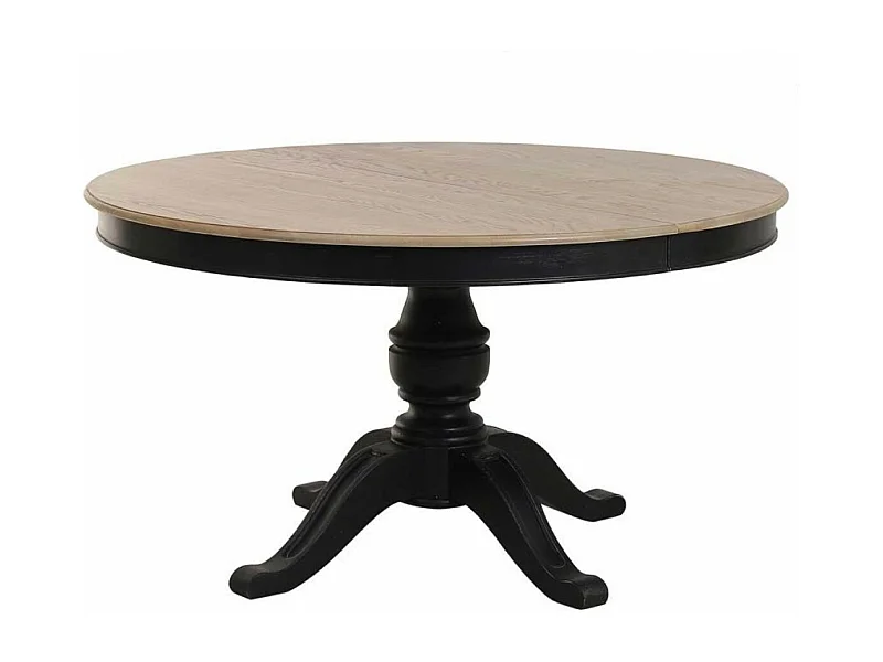 Table ronde extensible Bois Noir - Manoir Interior's