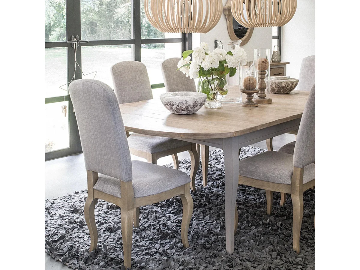 Table ovale extensible Bois Gris - Provence Interior's