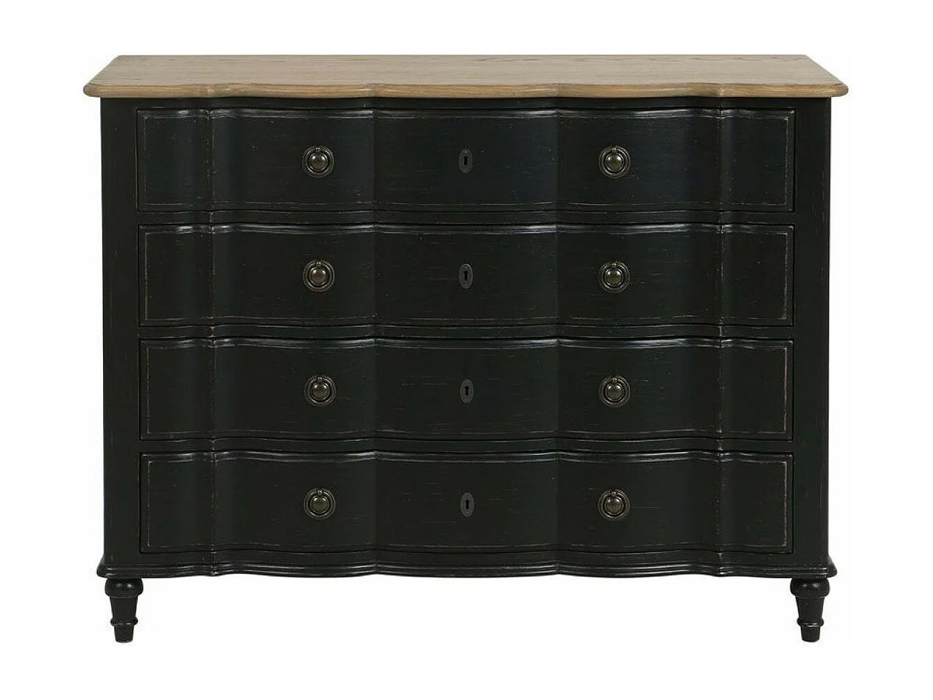 Commode 4 tiroirs Bois Noir - Manoir Interior's