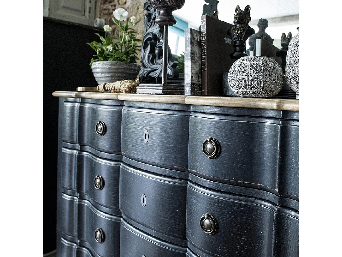 Commode 4 tiroirs Bois Noir - Manoir Interior's