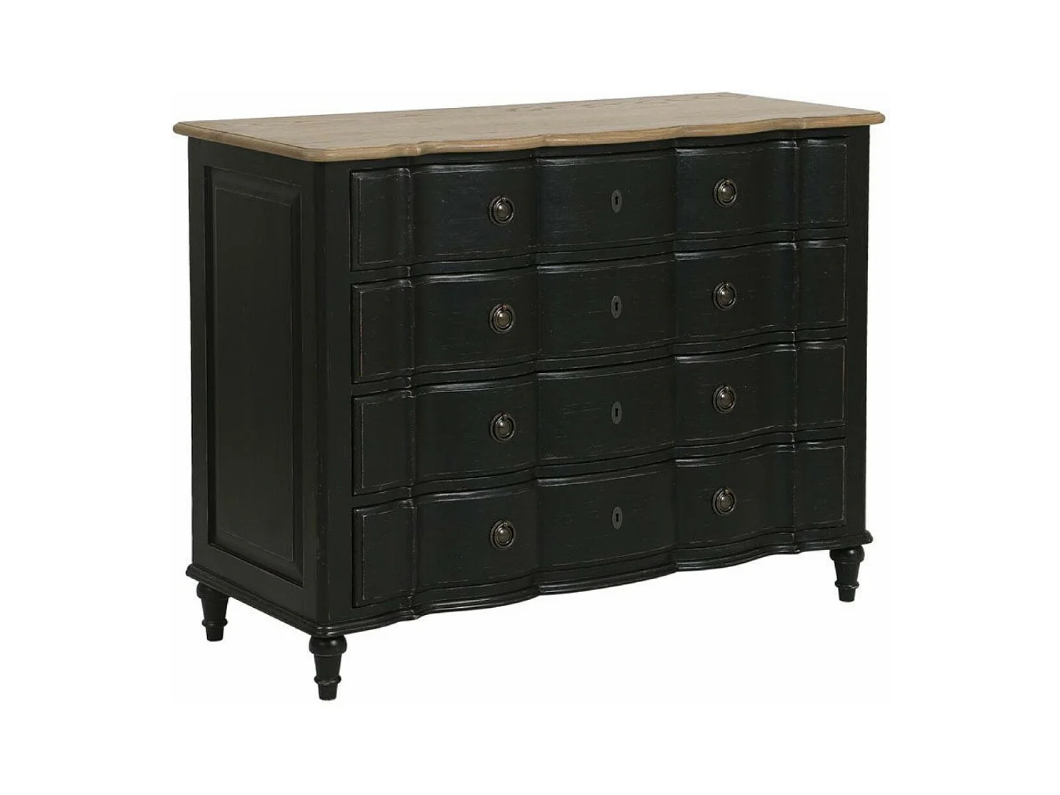 Commode 4 tiroirs Bois Noir - Manoir Interior's