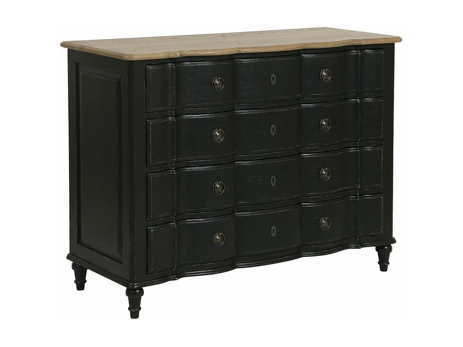 Commode 4 tiroirs Bois Noir - Manoir Interior's