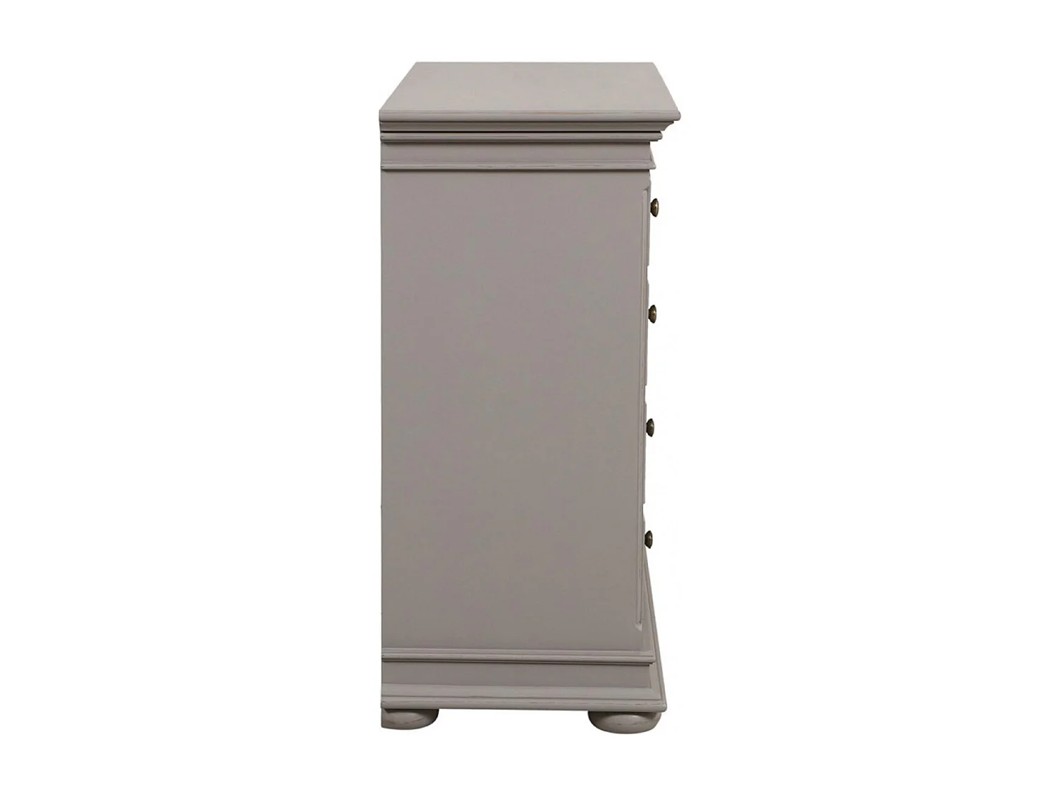 Commode 5 tiroirs pieds arrondis MDF Gris - Harmonie Interior's