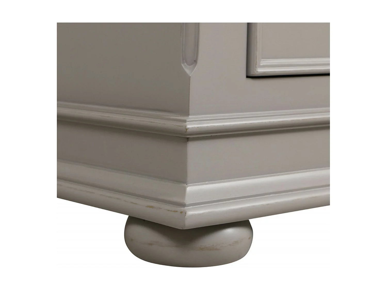 Commode 5 tiroirs pieds arrondis MDF Gris - Harmonie Interior's
