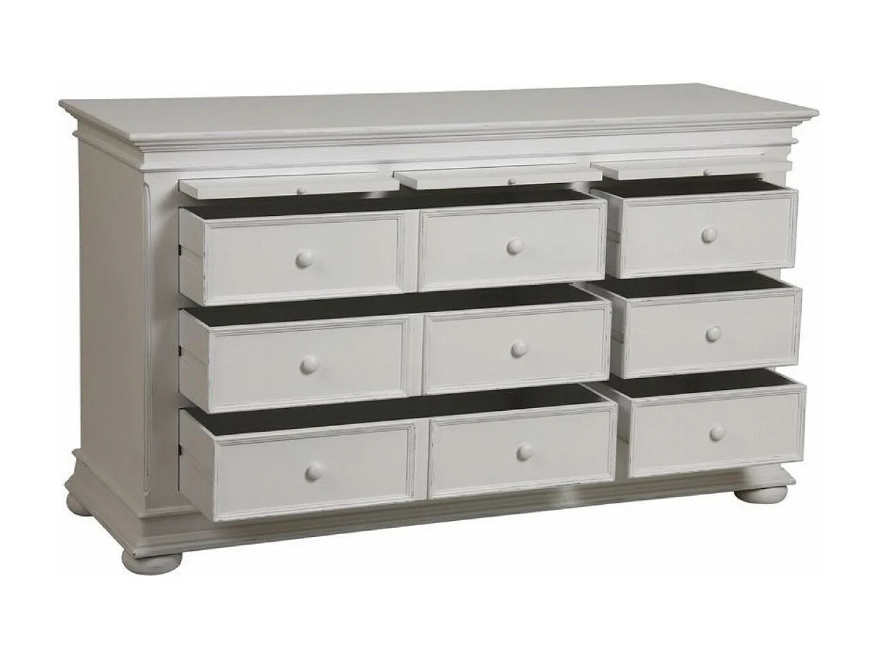 Commode 6 tiroirs MDF Blanc - Harmonie Interior's