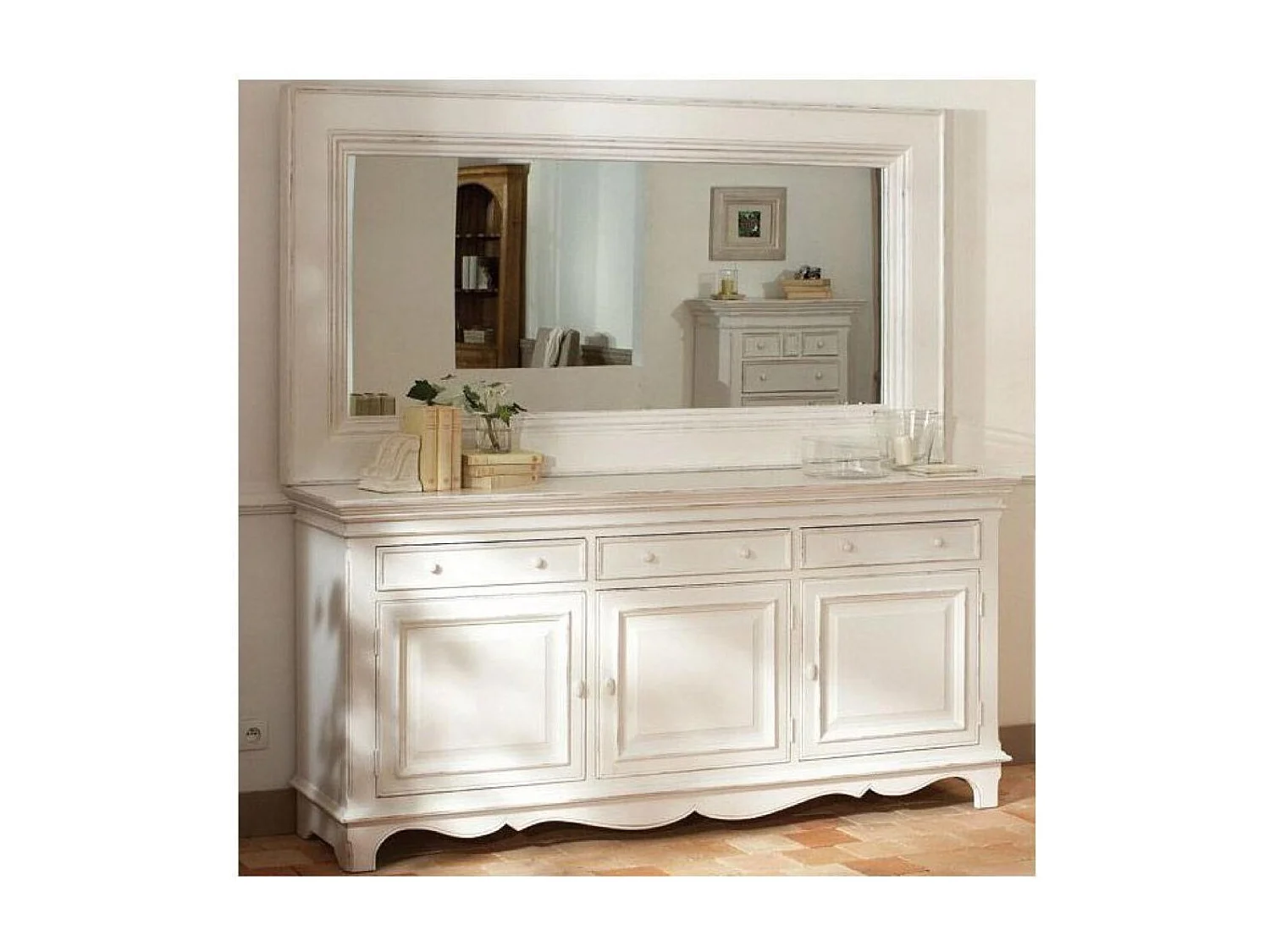 Miroir rectangulaire MDF Blanc - Harmonie Interior's
