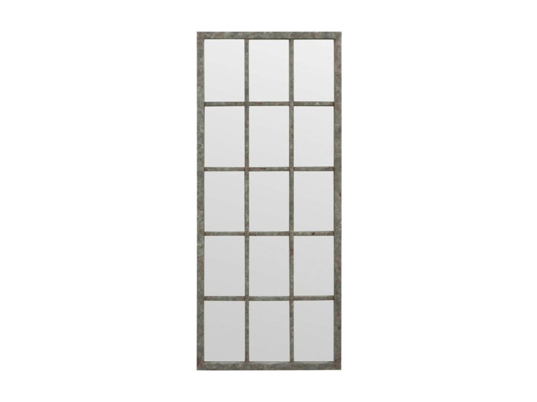 vente unique Grand miroir rectangulaire fenêtre Bois Gris - Ouessant Interior's