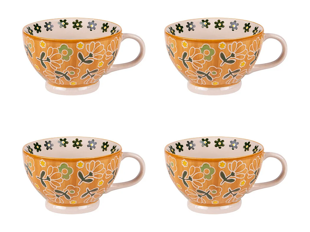 Coffret de 4 tasses Peony 36 cl