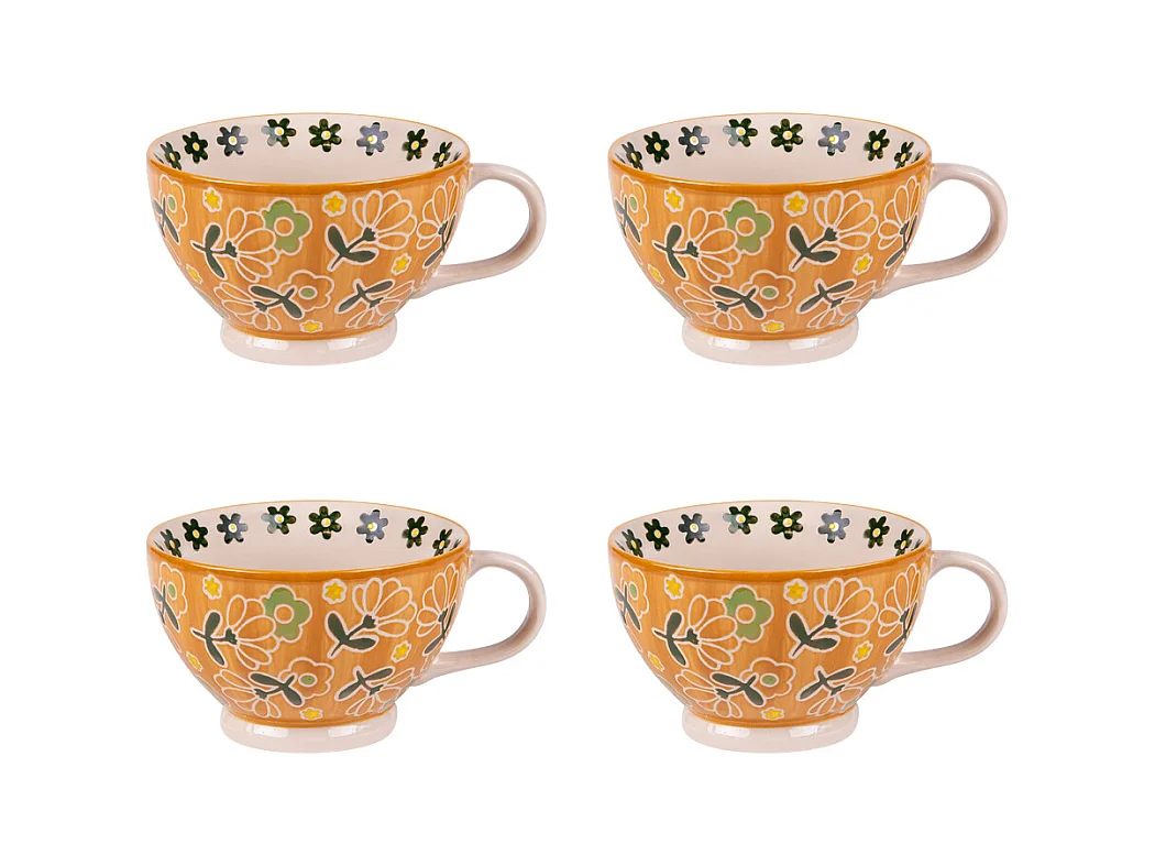 Coffret de 4 tasses Peony 36 cl