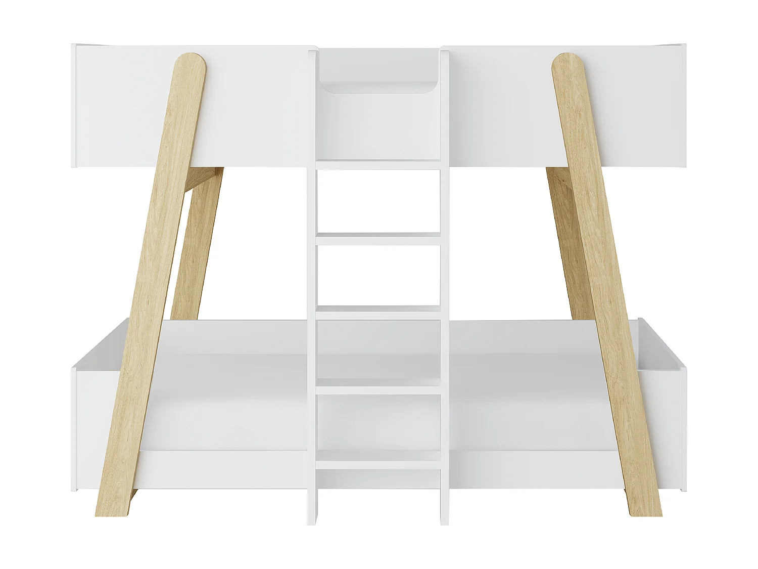 Lit  superposés 90 x 190 cm - Blanc et naturel - CORODELA