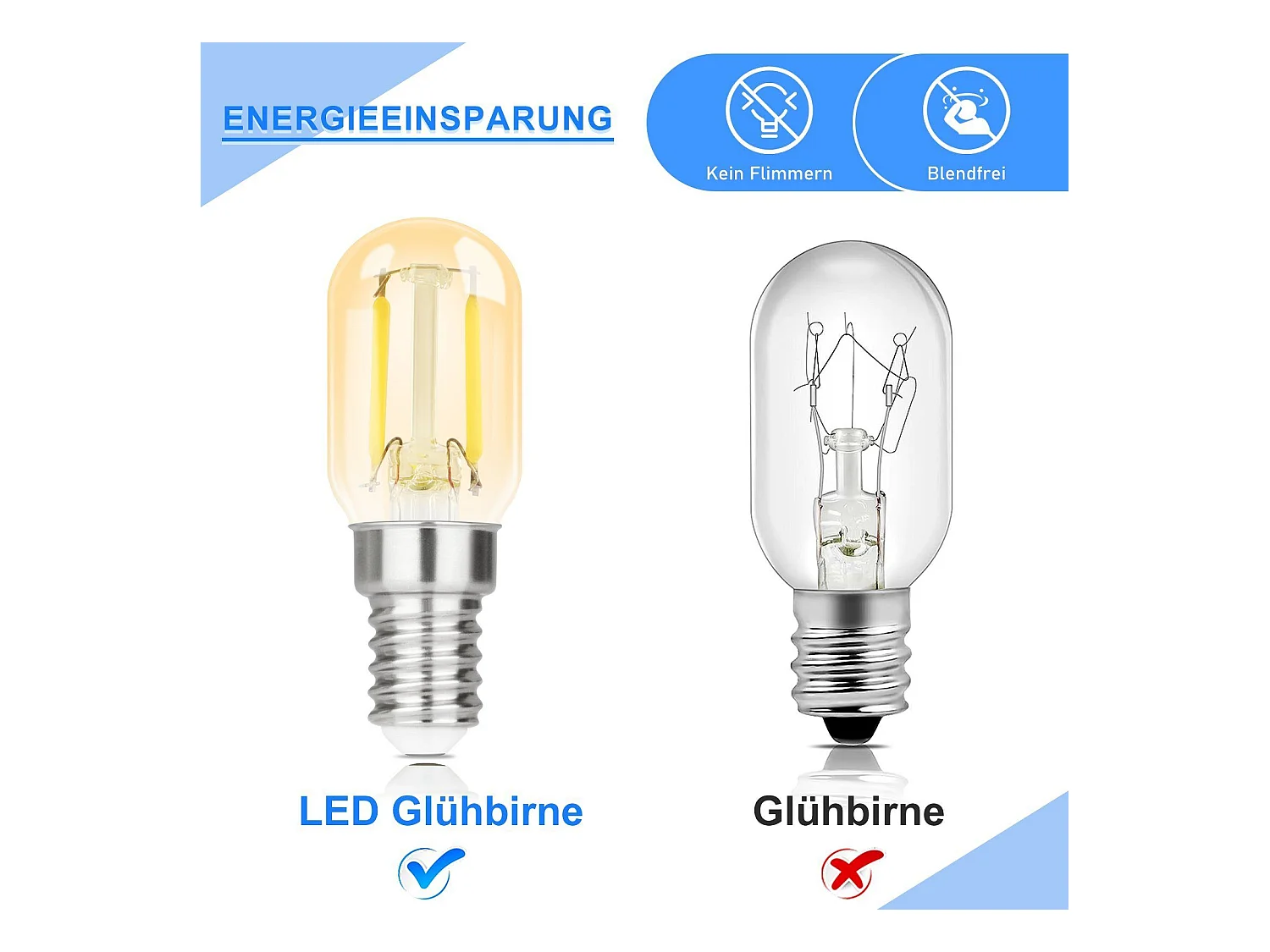 NETTLIFE pakket van 2 E14 koude witte LED, T22 vintage LED 2W retro, 6000K energiebesparende lamp met E14, niet dimbaar.