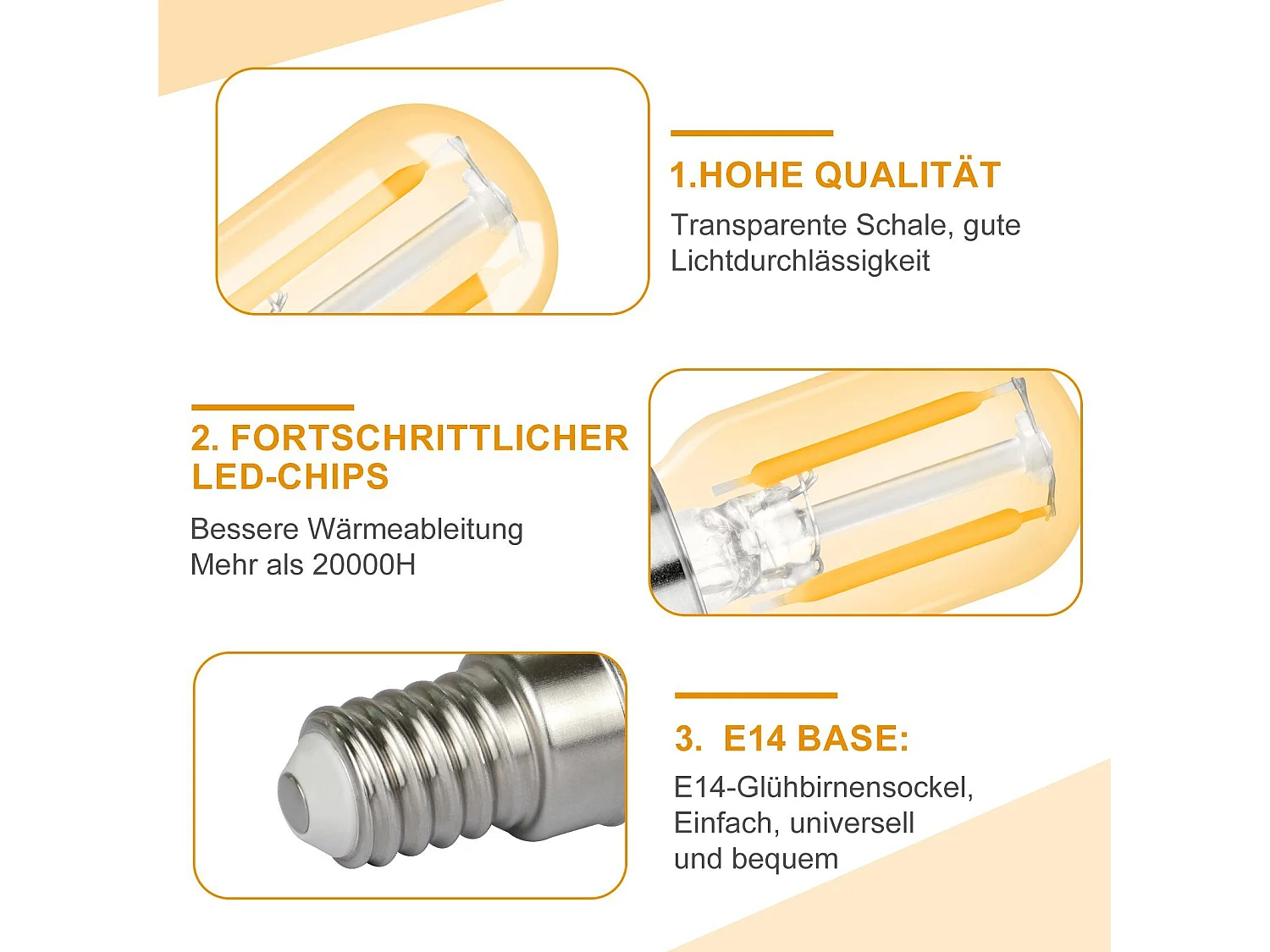 NETTLIFE Lot de 2 ampoules LED E14 T22 vintage 2 W rétro 2700 K Blanc chaud Lampe à économie d'énergie Douille E14 non variable