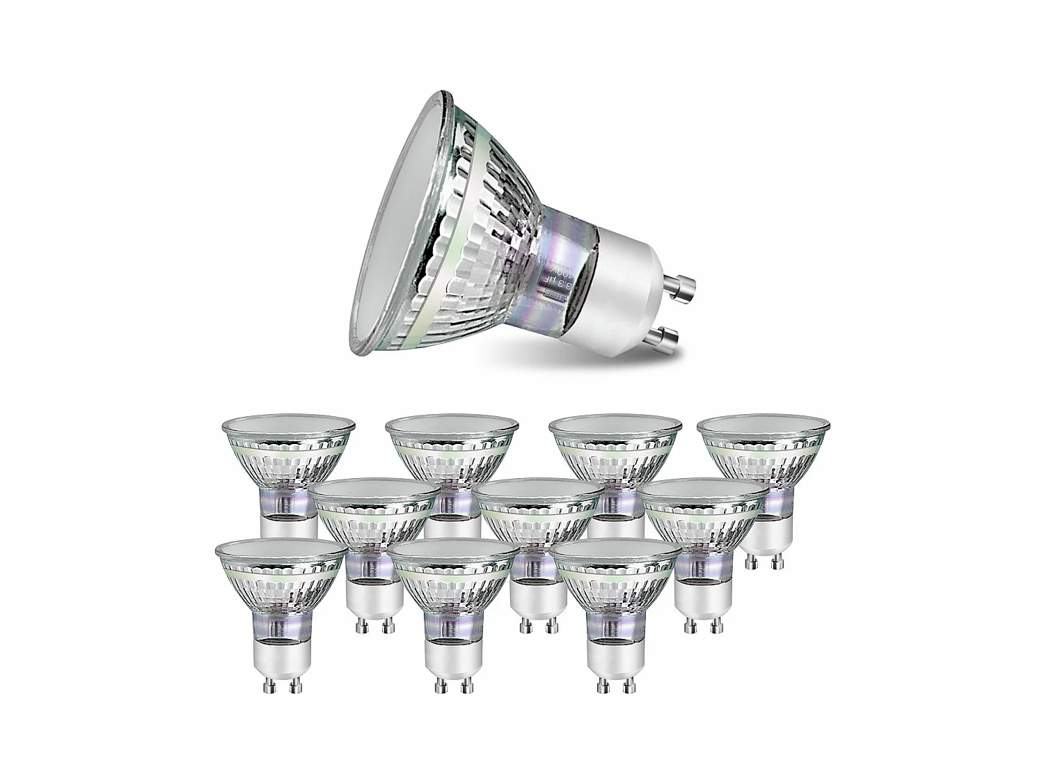 NETTLIFE Lot de 10 ampoules halogènes GU10 LED blanc chaud 4 W 40 W, lampe à économie d'énergie 3000 K, réflecteur spot 110° non variable