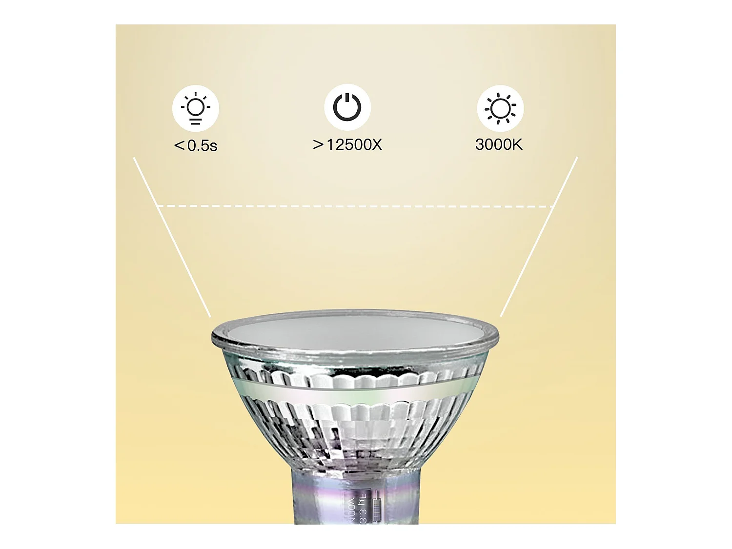 NETTLIFE Lot de 10 ampoules halogènes GU10 LED blanc chaud 4 W 40 W, lampe à économie d'énergie 3000 K, réflecteur spot 110° non variable