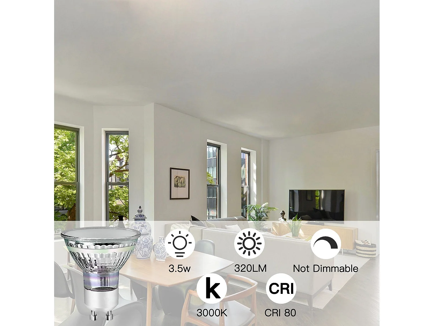 NETTLIFE 10er-Pack Halogen GU10 LED warmweiß 4 W 40 W, energiesparlampe 3000 K, Reflektor Spot 110° nicht dimmbar