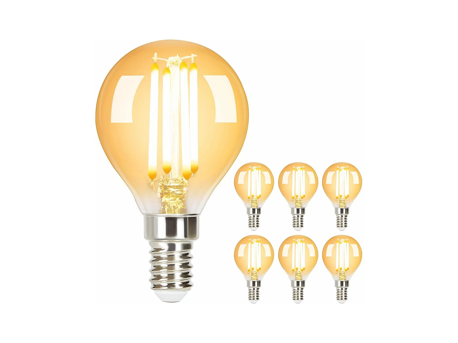 NETTLIFE Pack de 6 Ampoules LED E14 lampe vintage - G45 Rétro 2700K 4W blanc chaud