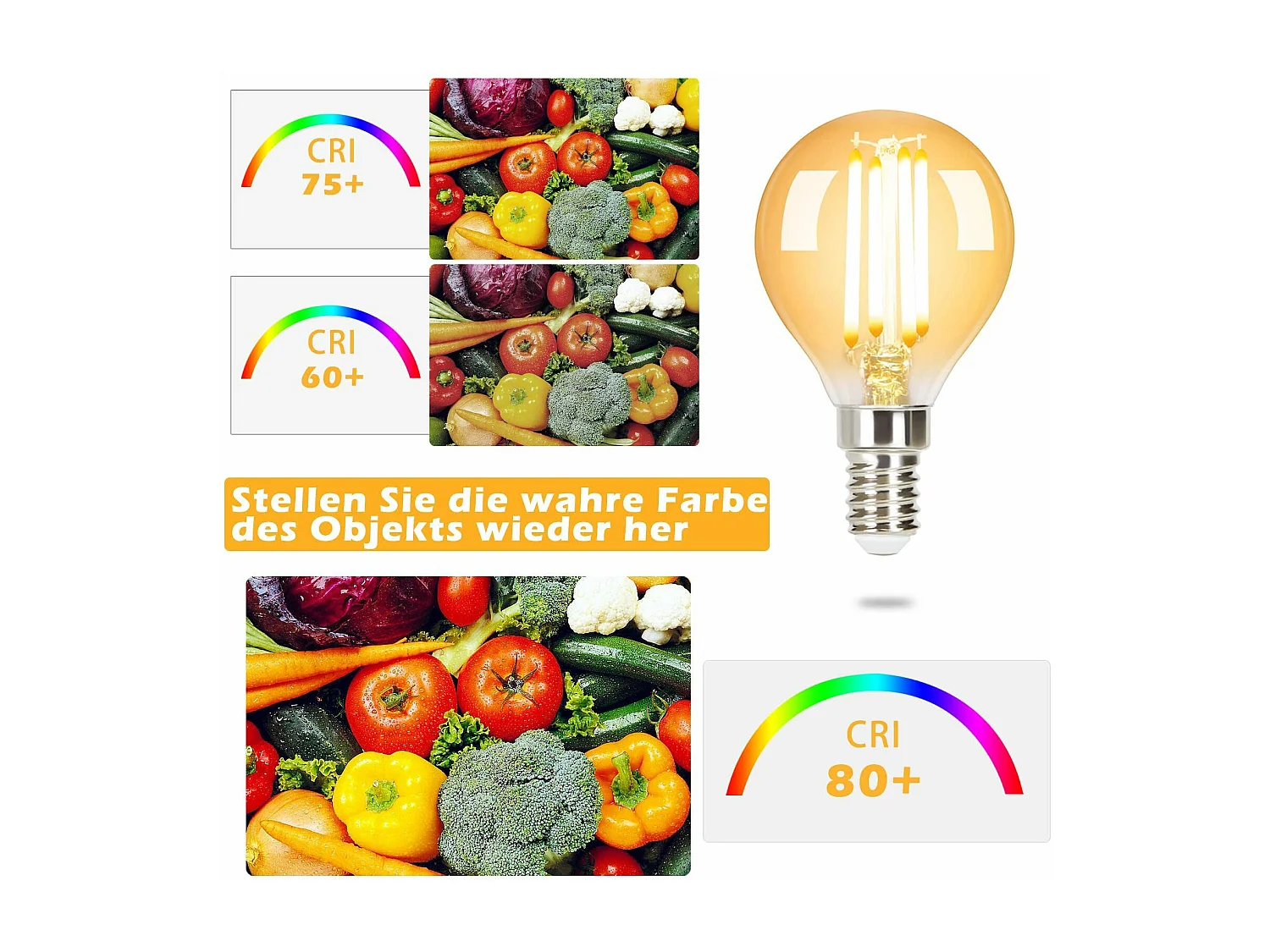 NETTLIFE Pack de 6 Ampoules LED E14 lampe vintage - G45 Rétro 2700K 4W blanc chaud