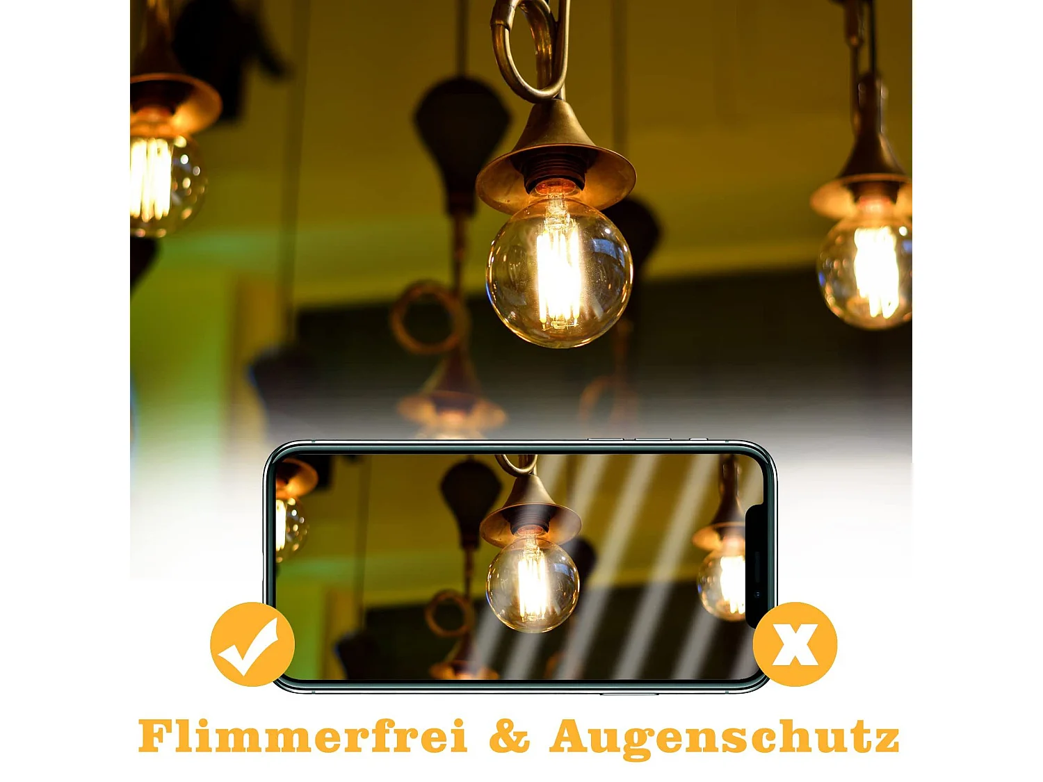 NETTLIFE Pack de 6 Ampoules LED E14 lampe vintage - G45 Rétro 2700K 4W blanc chaud