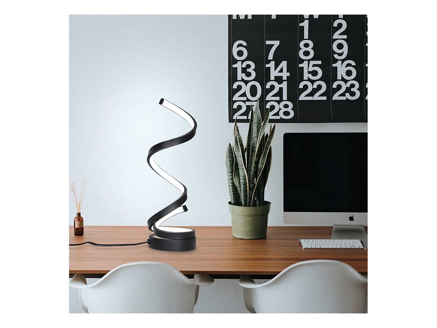 NETTLIFE lampe de chevet tactile lampe de table LED dimmable 12W moderne avec 1,6M design noir