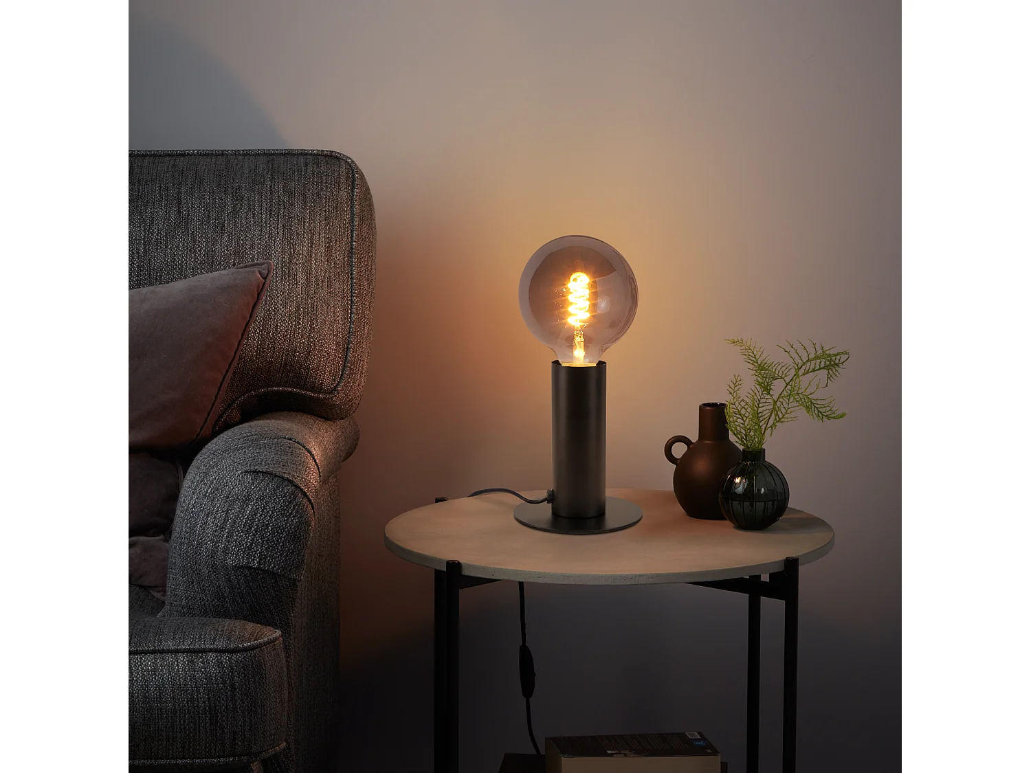 NETTLIFE nachtkastanjezelamp, eettafelzelamp, vintage, E27, zwart, MAX. 40W, retro-industrieel