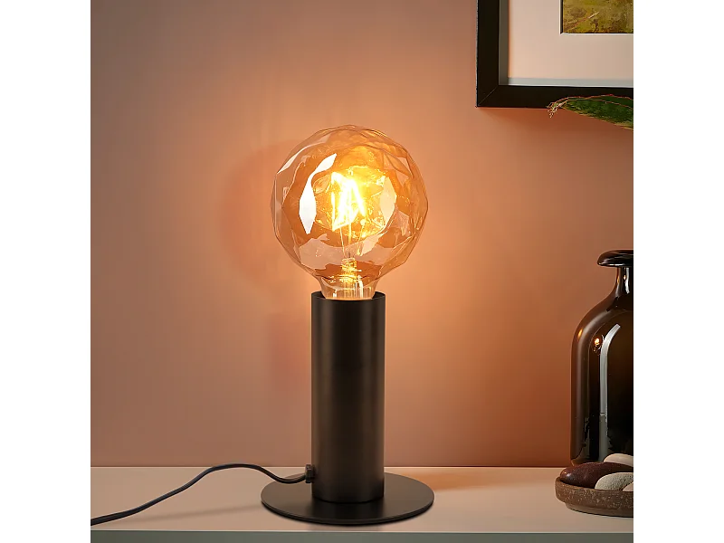 NETTLIFE lampe de chevet lampe de table vintage E27 noir MAX.40W rétro industriel
