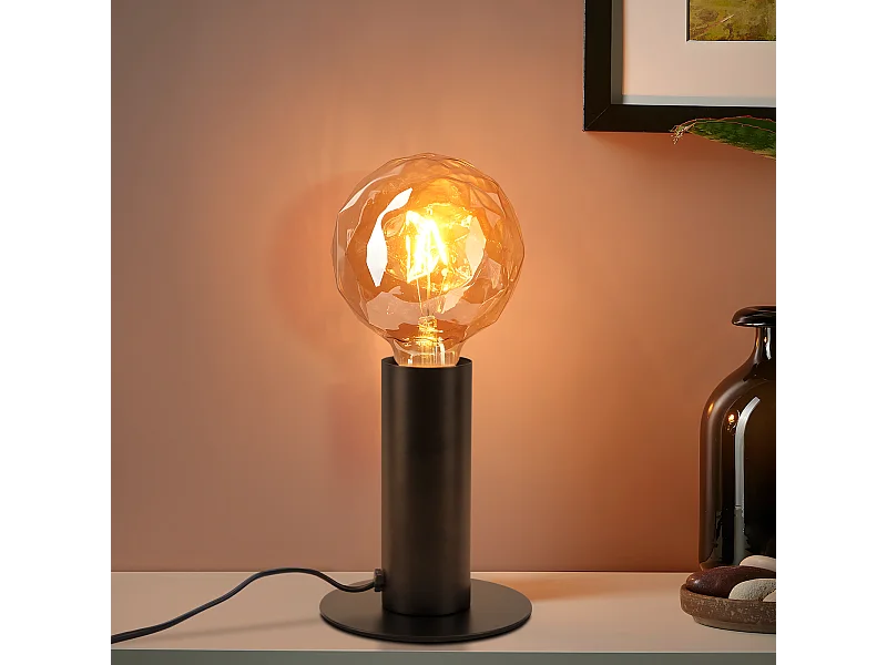 NETTLIFE nachtkastanjezelamp, eettafelzelamp, vintage, E27, zwart, MAX. 40W, retro-industrieel