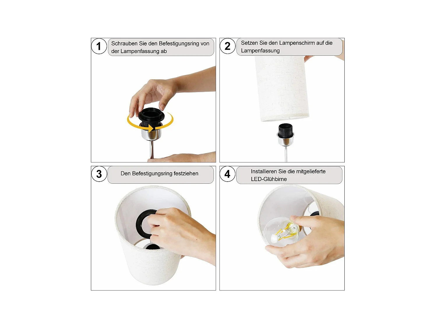 NETTLIFE Set mit 2 Tischlampen, Nachttischlampe mit USB, Schwarz, Vintage, Tischlampe mit veränderbarer Helligkeit, E27, mit moderner Ladefunktion