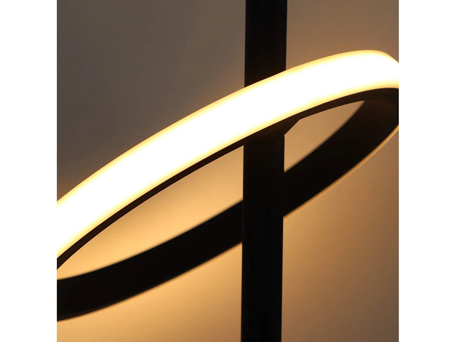 NETTLIFE Moderne weiße LED-Tischlampe in Ringform, drehbare Nachttischlampe mit abnehmbaren Ringen 13W