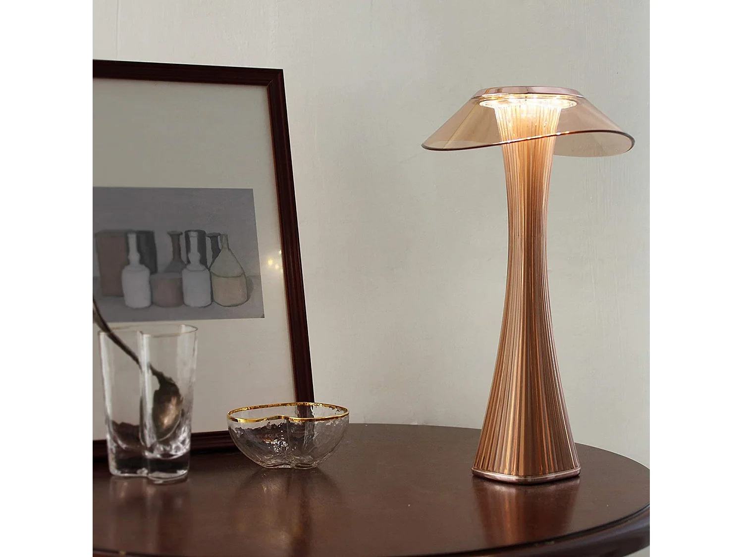 NETTLIFE LED Touch Dimmbare Tischlampe mit Batterie Tageslicht Lampe mit USB