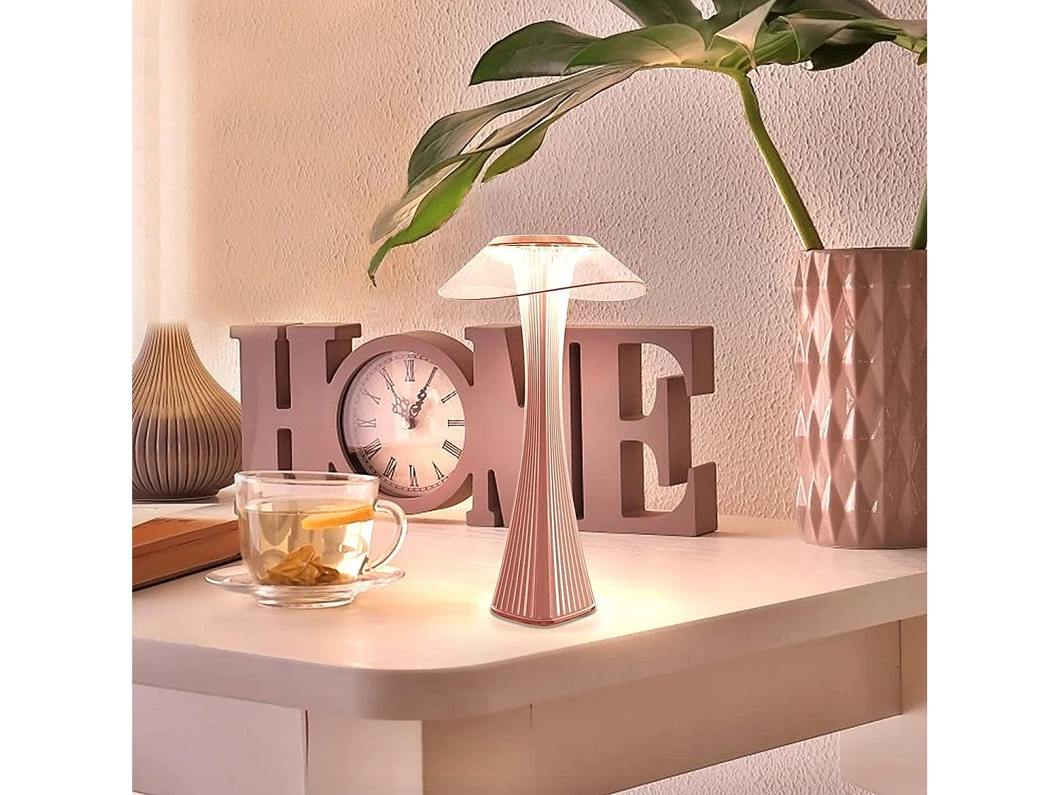 NETTLIFE Lampe de table LED tactile dimmable avec batterie lampe de chevet diurne avec USB