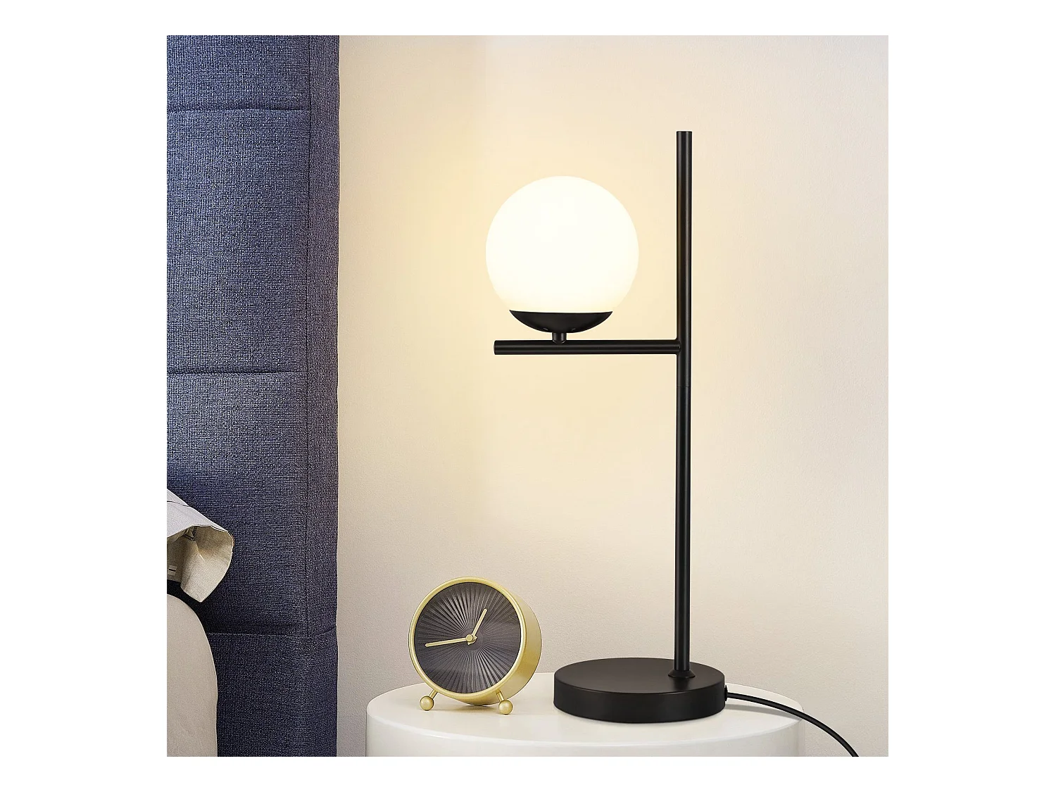 NETTLIFE lampe de Table salon lampe de chevet E27 noir moderne verre Design Vintage rétro industriel lampe de Table avec 1.5M